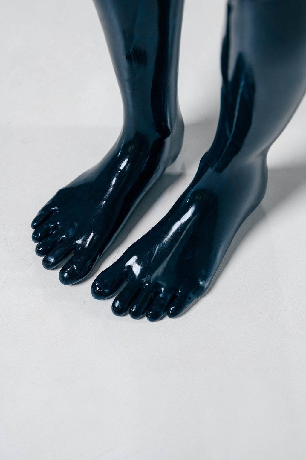 Black Latex Toe Socks, Knee High