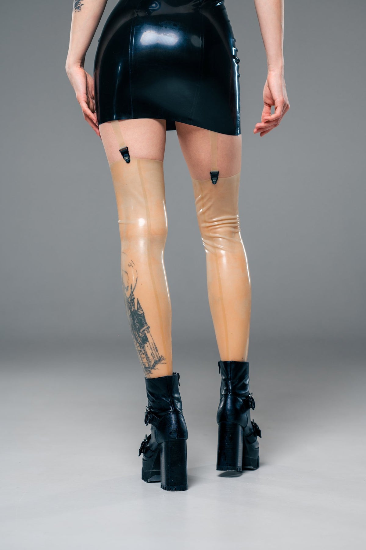 Translucent Latex Thigh High Stockings