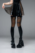 Black and Smoke Latex Thigh High Stockings