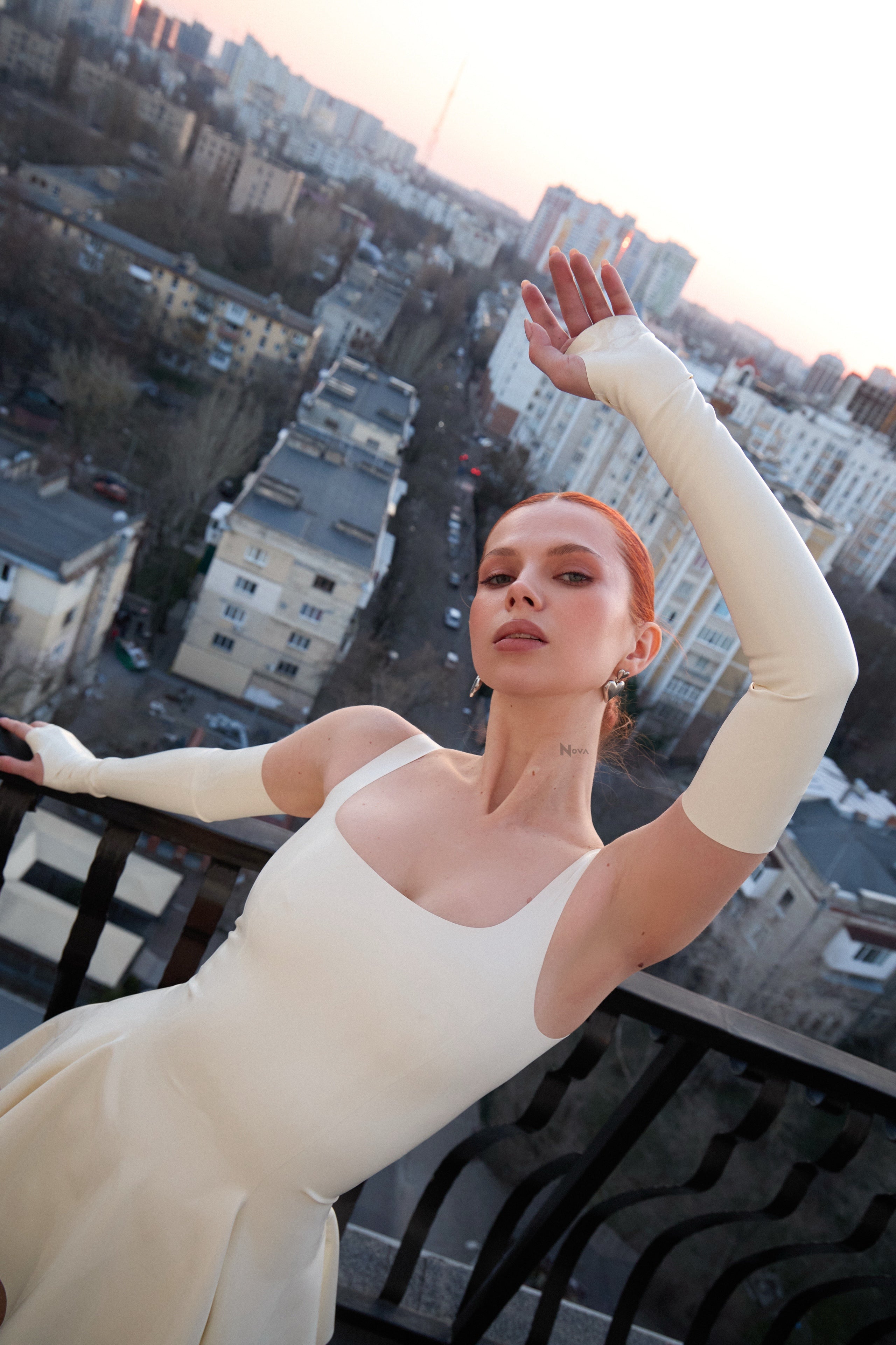 White Latex Gloves – Long Shiny Rubber Gloves – Fetish Accessory for Women