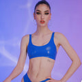 Royal Blue Latex Top Female