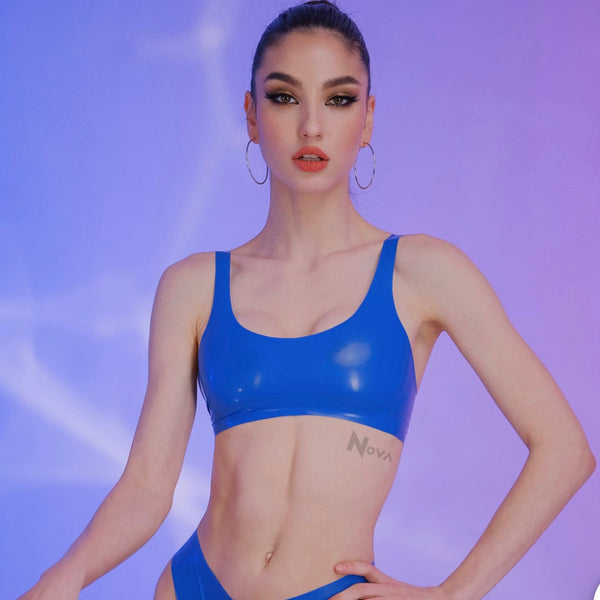 Royal Blue Latex Top Female