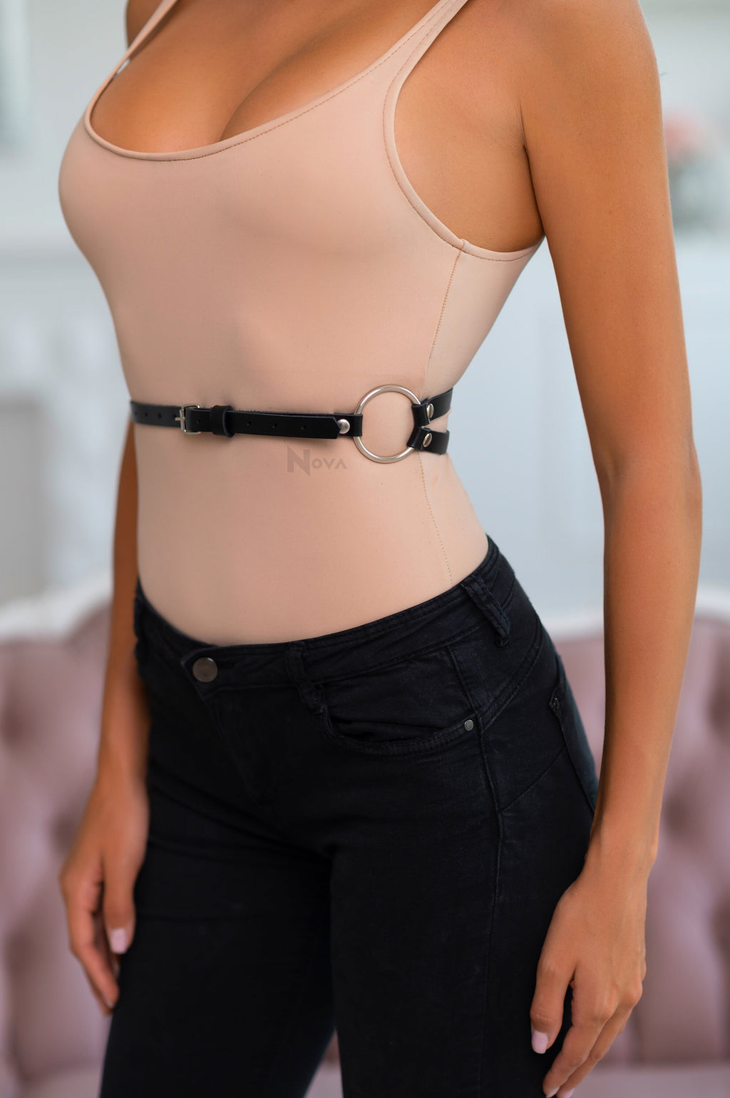 Top Harness Belt, Leather Body Harness, Woman Chest Harness, Rave Harness, Suspender Harness, Waist Harness Belt, Bdsm Harness, Festival