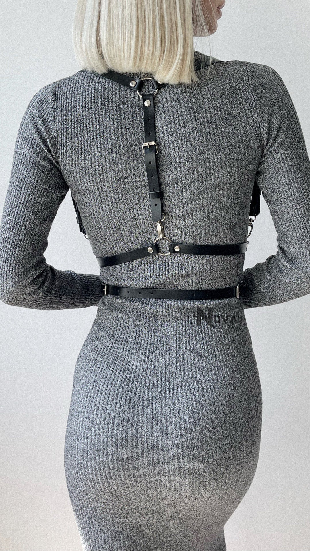 Women Waist Leather Harness, Body Harness, Waist Belt, Simple Chest Harness, Rave Belt, Vegan Harness, Kinky Harness, Wrap Belt Festival