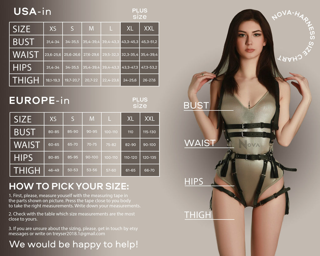 Legs Leather Garters for Women, Thigh Harness Belt, Minimalism Garter, Sexy Body Bondage, Plus Size Harness, Fetish Play DDLG Submissive