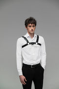 Leather Chest Harness Men Adjustable Straps Shoulder Harness Belt Vegan Leather Harness Bdsm Harness Gay Man Harness Cage Bust Bondage