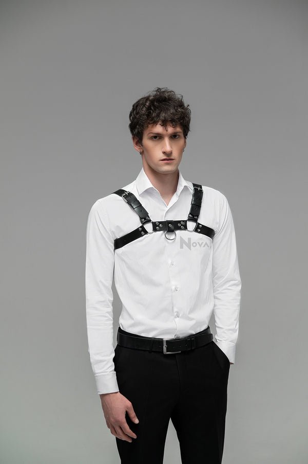 Leather Chest Harness Men Adjustable Straps Shoulder Harness Belt Vegan Leather Harness Bdsm Harness Gay Man Harness Cage Bust Bondage