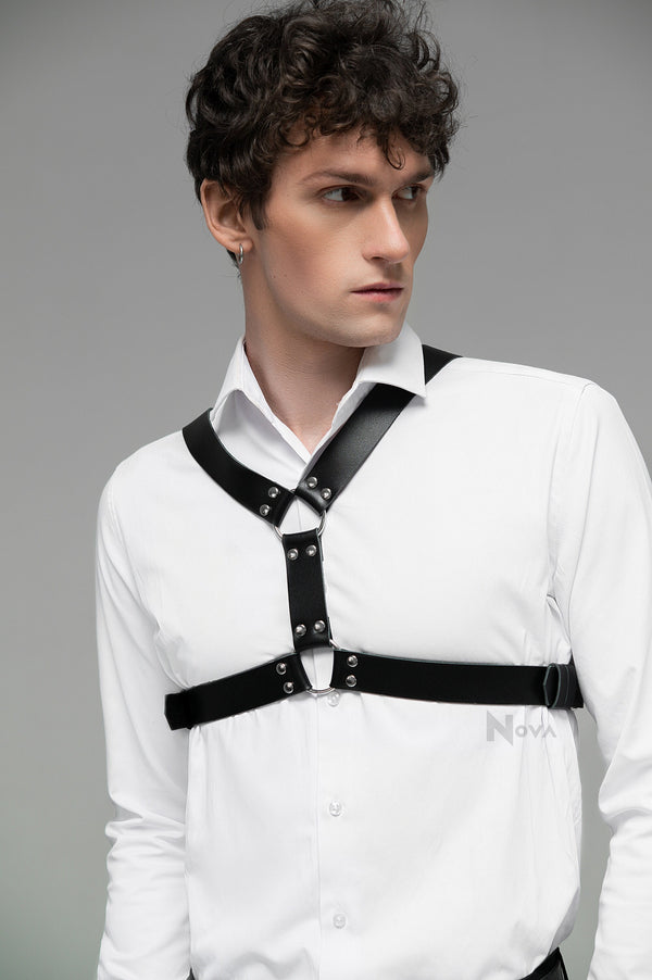 Chest Harness, Man Bondage Harness, Leather Gay Harness, Mens Body Harness, Vegan Leather Harness, Fetish Harness, Cage Rave Harness Straps