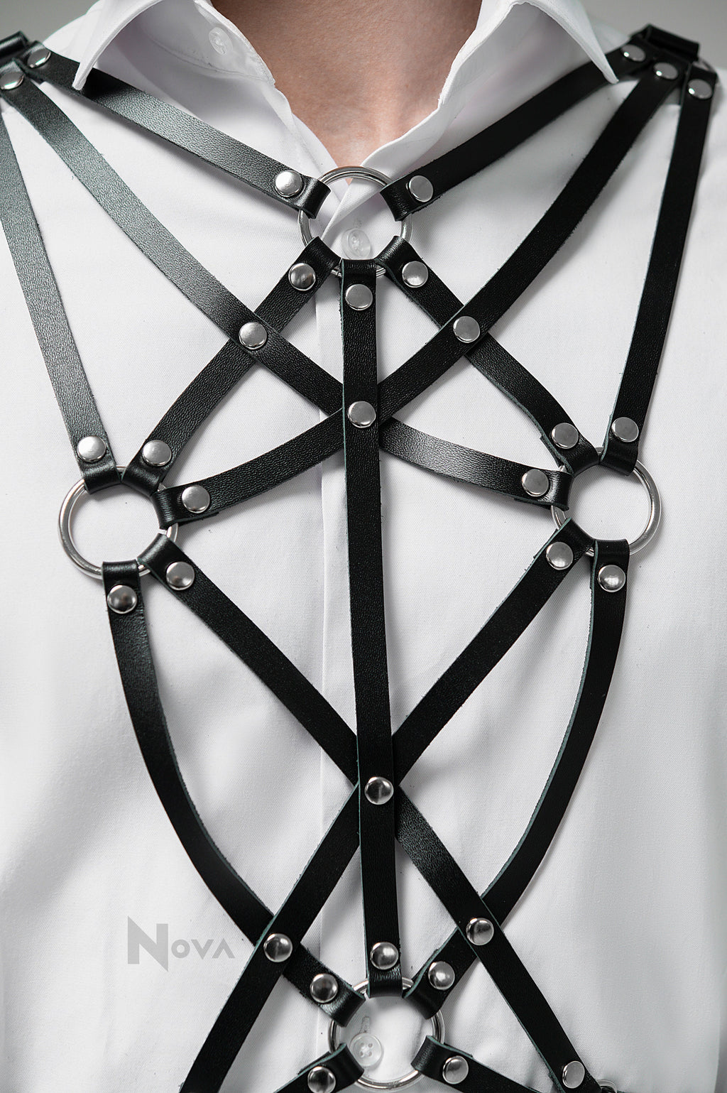 Halloween Male Harness Top Belt Gothic Accessory for Men Body Chest Vegan Black Outfit Costume Leather  Clothing
