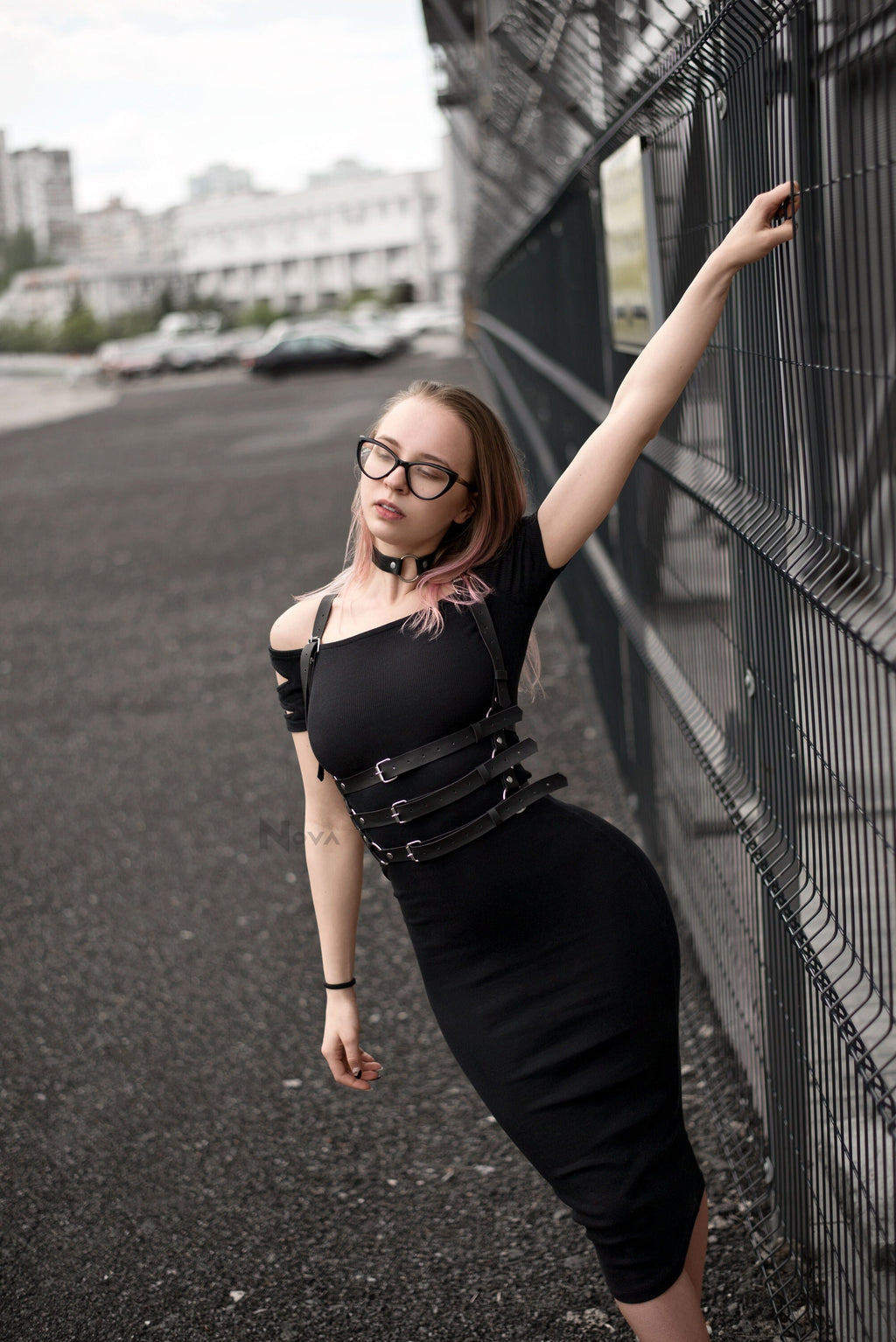 On Dress Casual Harness, Gothic Harness Women, Natural Leather Waist Harness, Chest Harness Plus Size, Adjustable Strap Rave Harness Vegan