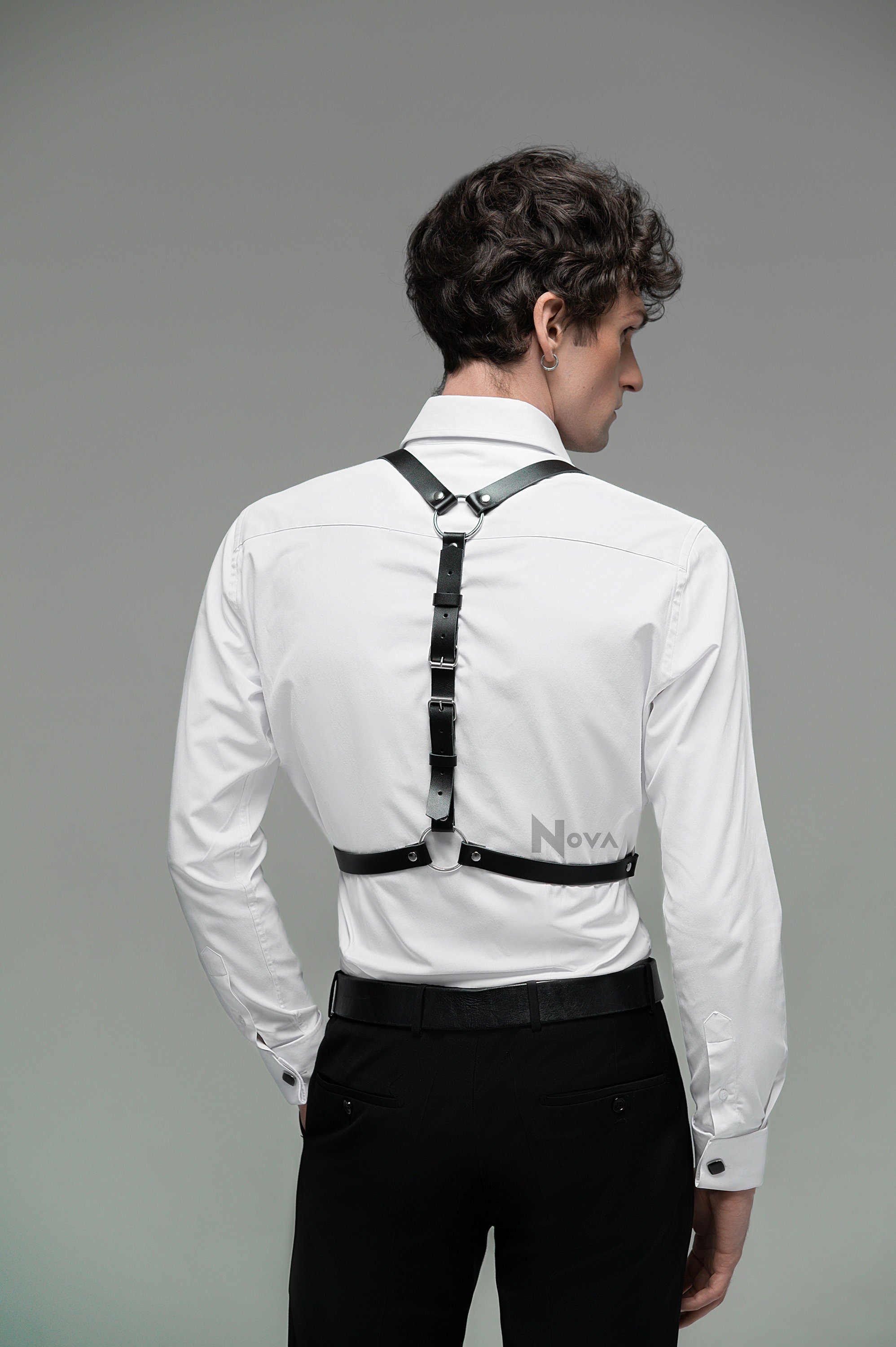 Gift for Boyfriend Laether Chest Harness Top Shoulder Waist Bondage Belt Casual Simple Body Accessory for Man Husband Gay Valentines Day