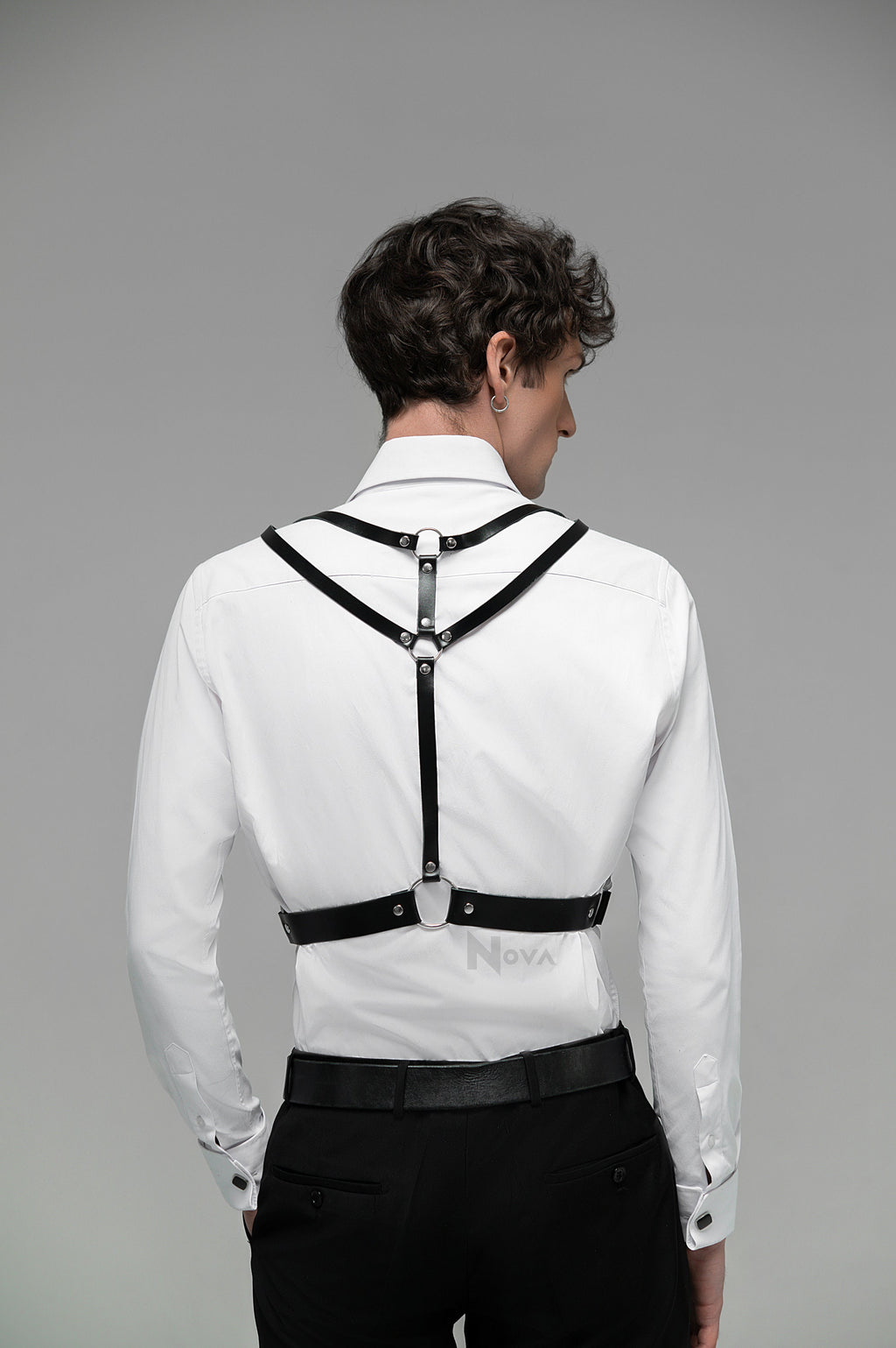 Leather Harness Mens Simple Shoulder to Waist Harness Chest Bondage Harness Sexy Harness Festival Harness Bust Harness Adjustable