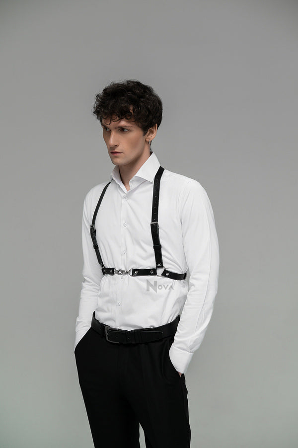 Gift for Boyfriend Leather Chest Harness Waist Belt Top for Man Body Fetish BDSM Husband Gay Casual Fashion Bondage Accessory