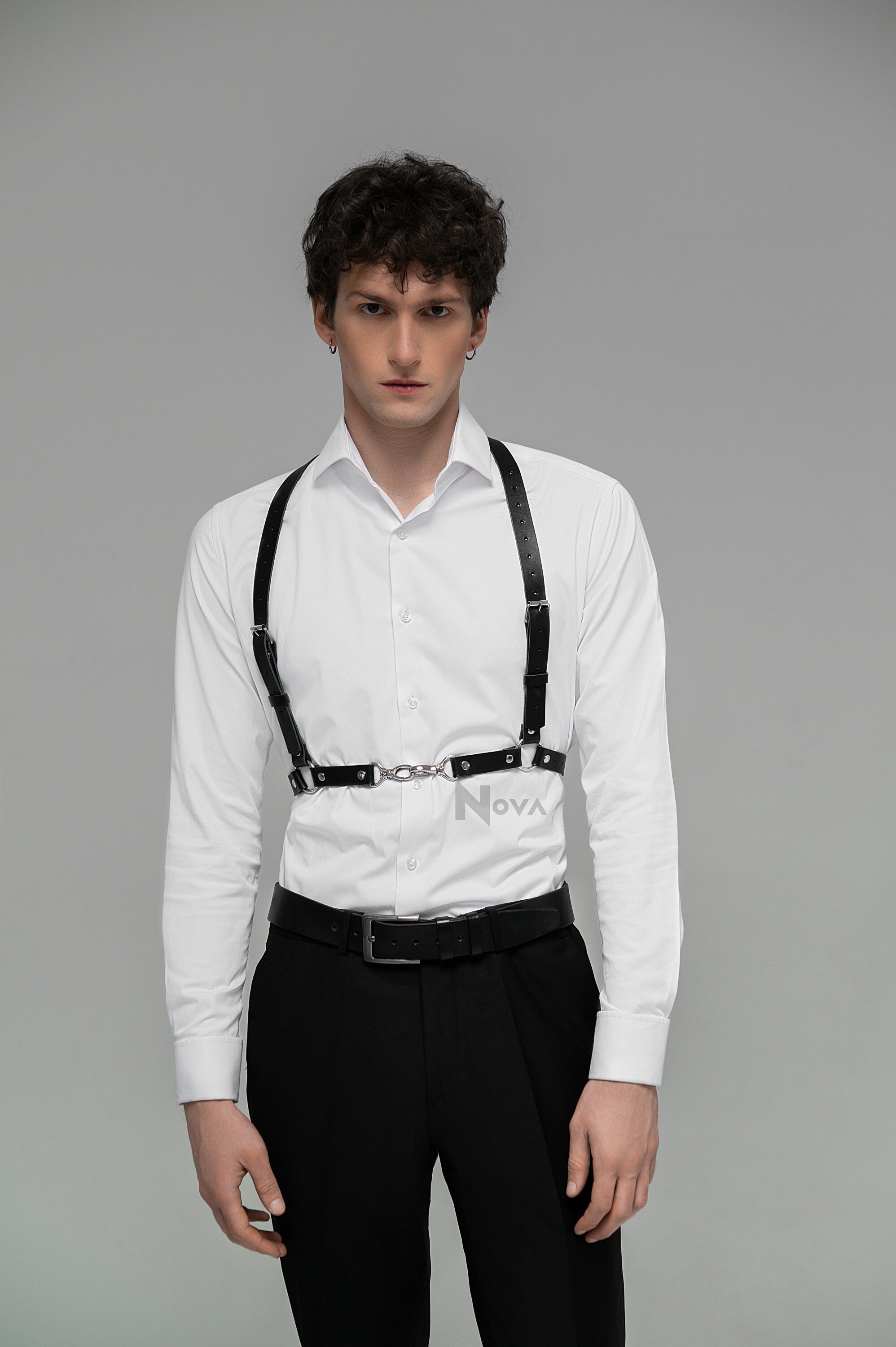 Gift for Boyfriend Leather Chest Harness Waist Belt Top for Man Body Fetish BDSM Husband Gay Casual Fashion Bondage Accessory