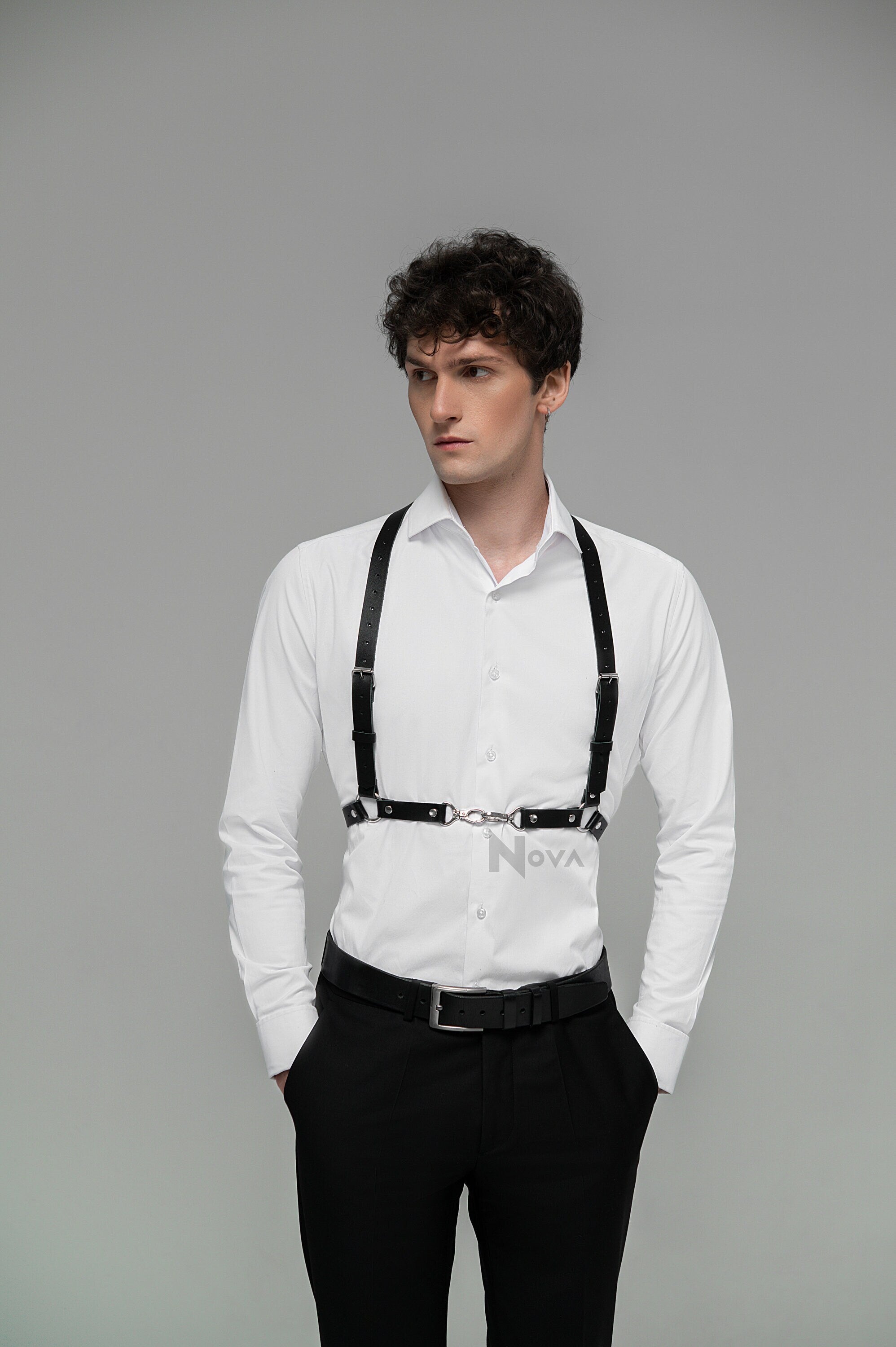 Gift for Boyfriend Leather Chest Harness Waist Belt Top for Man Body Fetish BDSM Husband Gay Casual Fashion Bondage Accessory