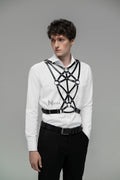 Gift for Boyfriend Geometric Leather Harness Chest Top Male Belt Fetish Body Bondage Accessory for Man Gay Husband Valentines Day