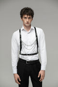 Gift for Boyfriend Leather Chain Harness Shoulder Waist Belt Fashion Casual Body Bondage Accessory for Him Man Gusband Gay Valentines Day