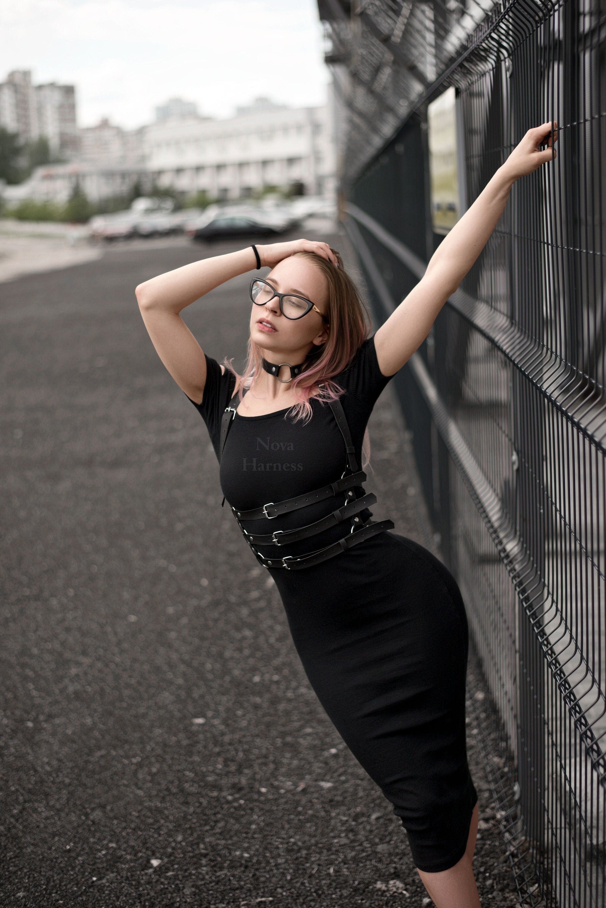 Anniversary Gift for Girlfriend Harness Leather Waist Chest Breast Belt Corset Top Vegan Under Bust Body Harness Rave Kinky BDSM Outfit
