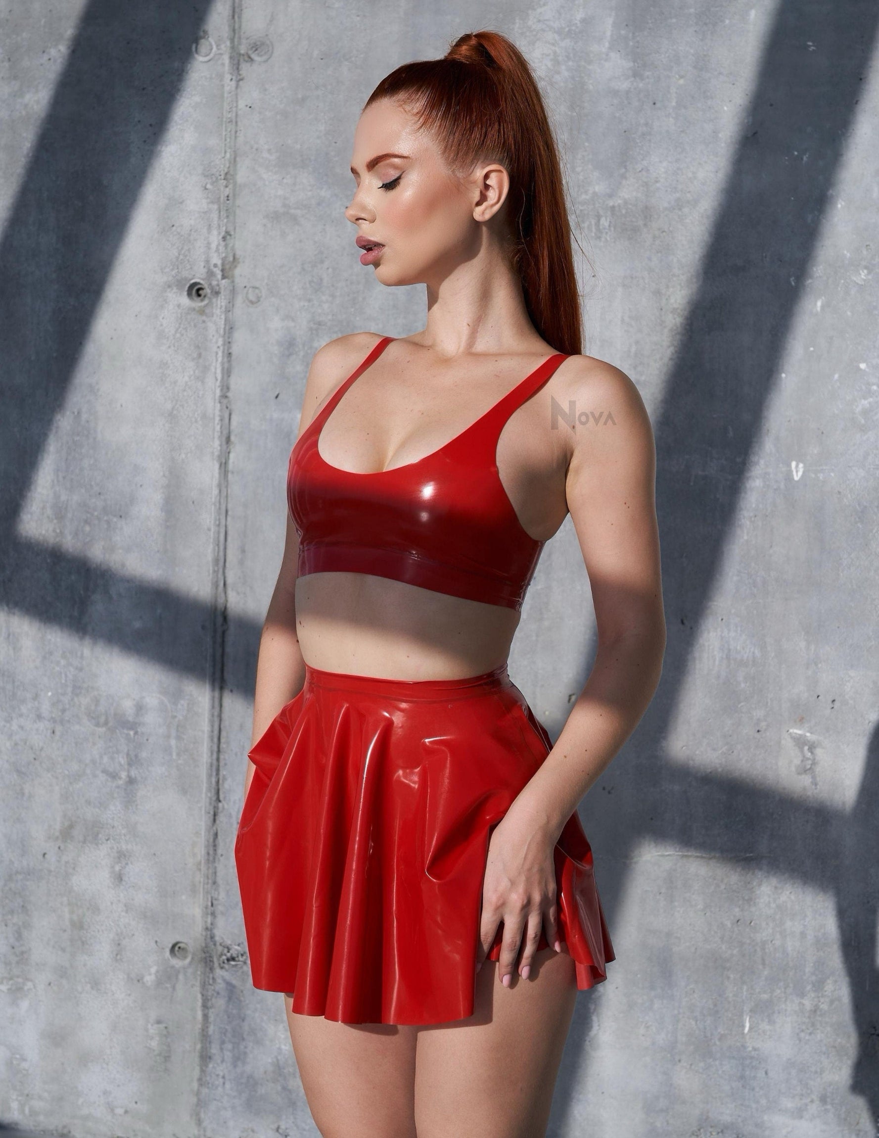 Latex Crop Top – Shiny Rubber Fetish Lingerie Top for Women