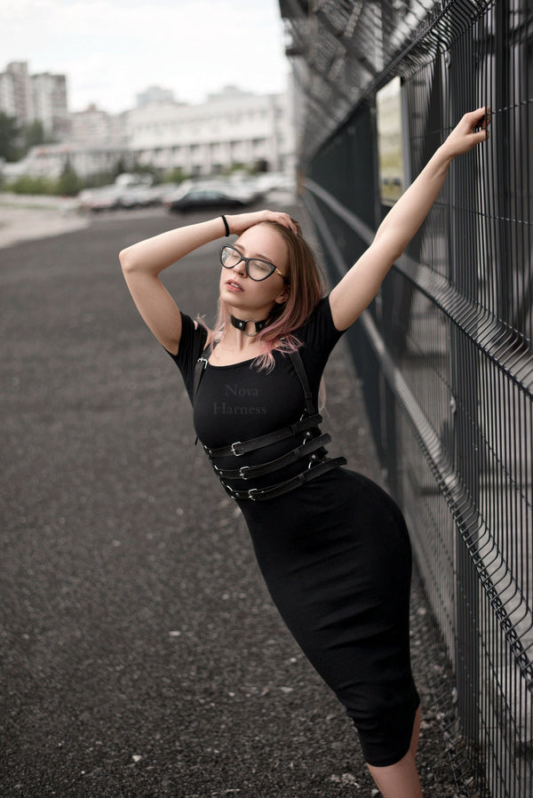 Bondage Harness Bra, BDSM Harness, Women Harness Corset, Leather Bra Harness, Plus Size Chest Harness, Fetish Play Harness, Vegan Harness