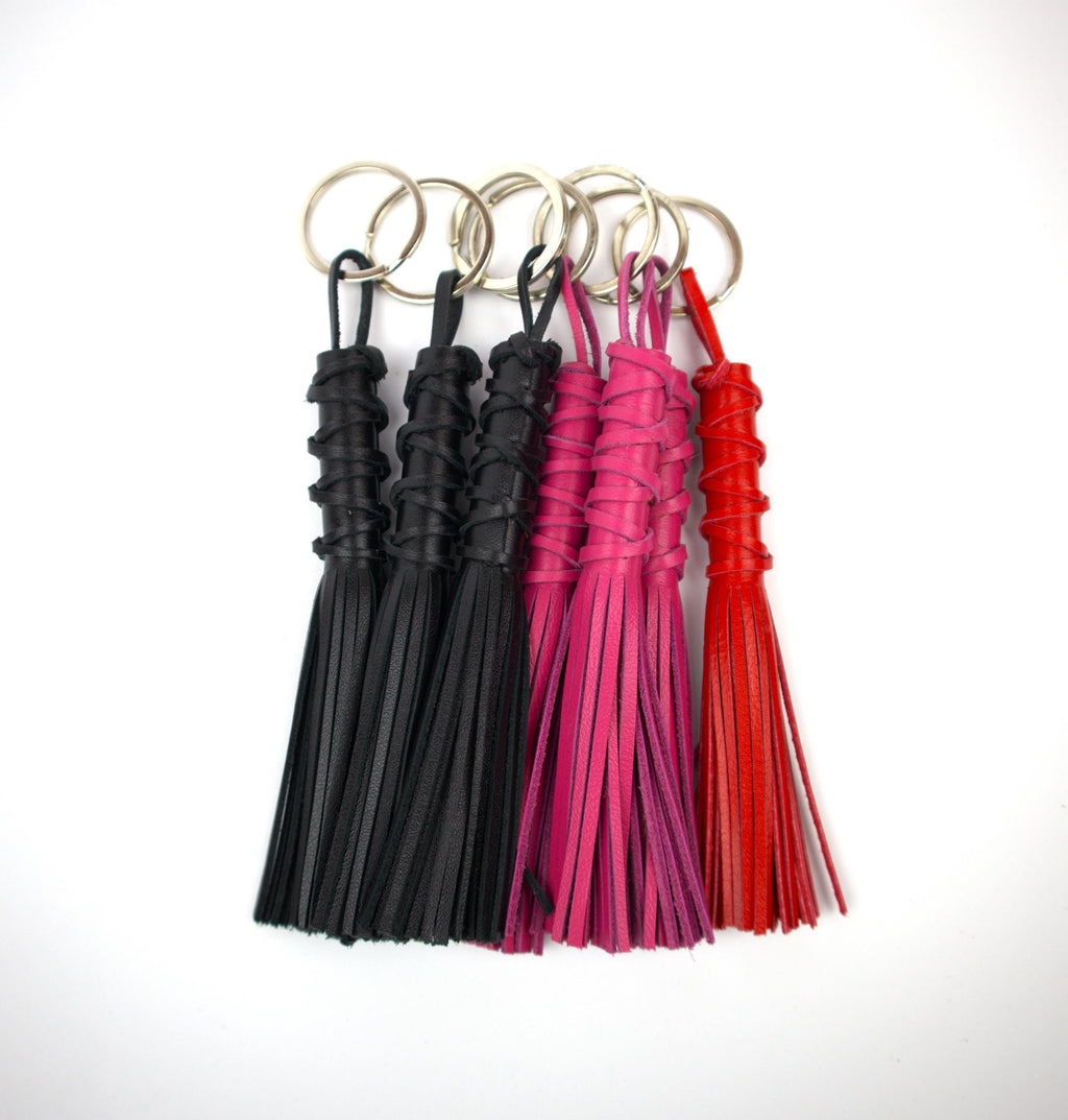Leather Flogger Keychain Trinket Accessory BDSM Harness for Gift