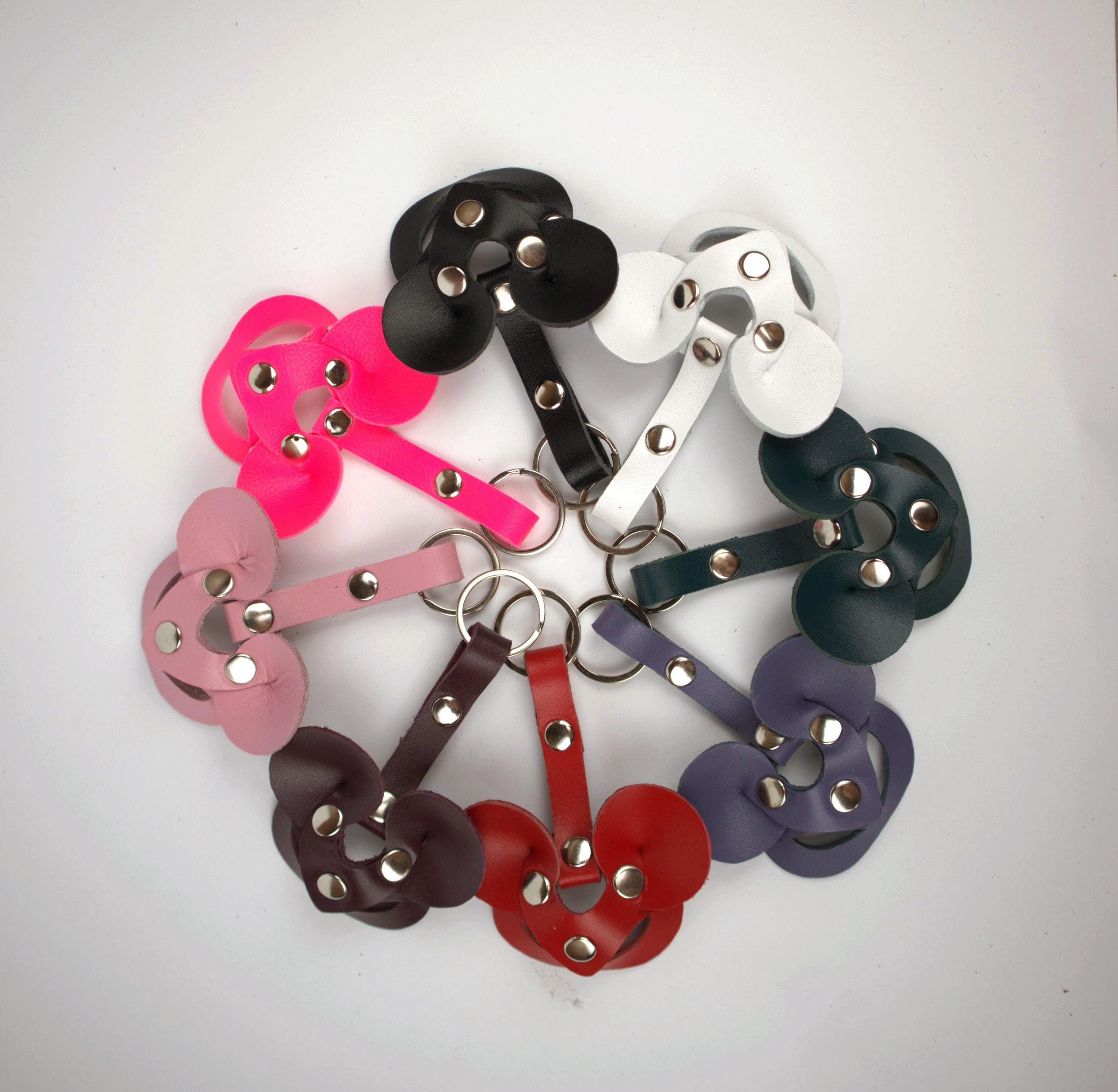 Gift for Girlfriend Leather Keychain Mini Mouse Animal Mask Accessory BDSM Fetish Dominatrix Harness Trinket for Boyfriend