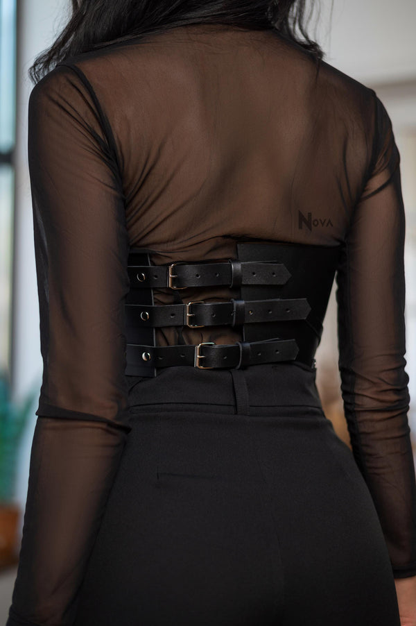 Christmas Outfit Leather Corset Belt Waist Female Top Fashion Bustier Bodice Accessory Stylish Harness Casual for Woman