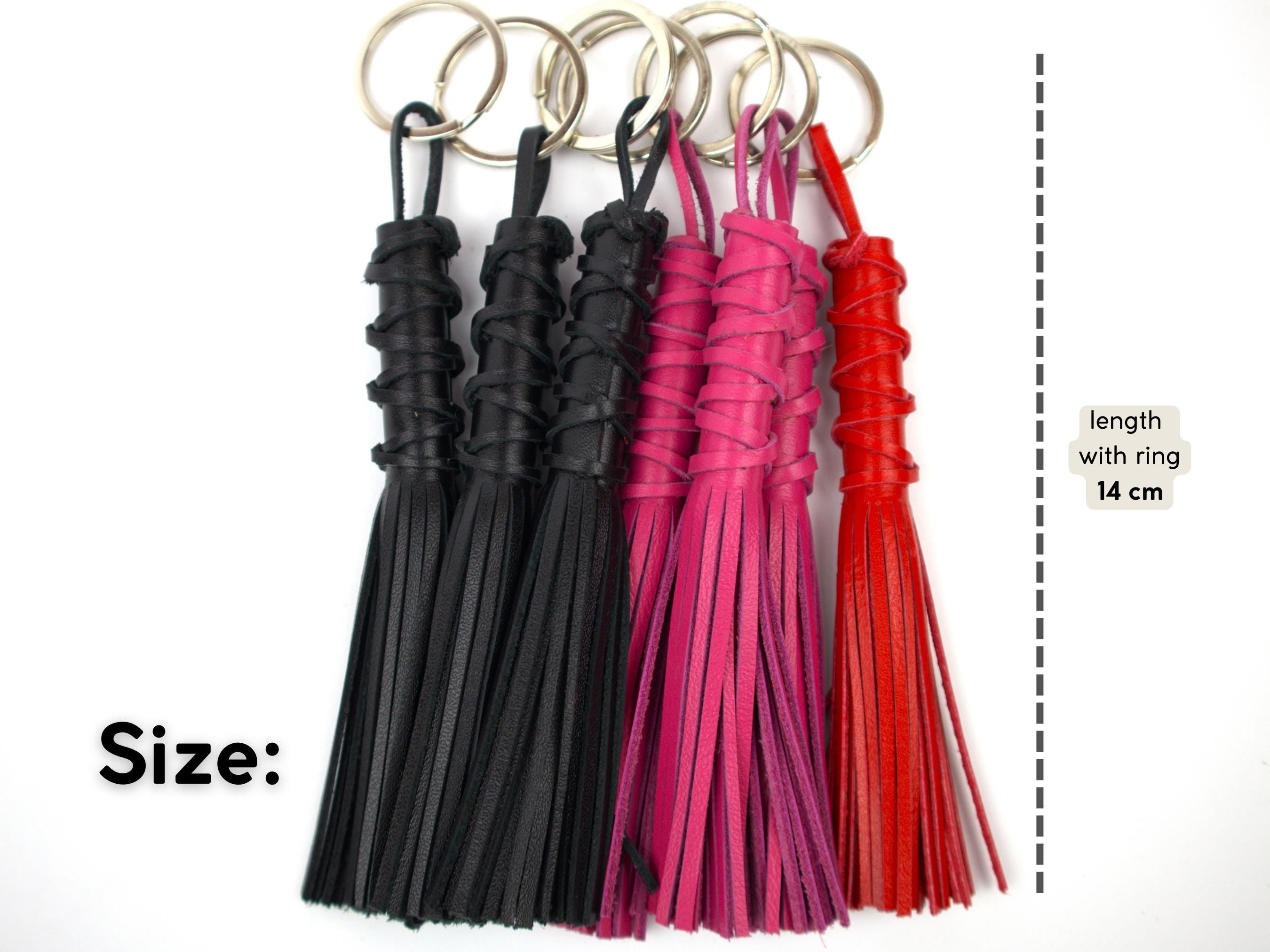 Leather Flogger Keychain Trinket Accessory BDSM Harness for Gift