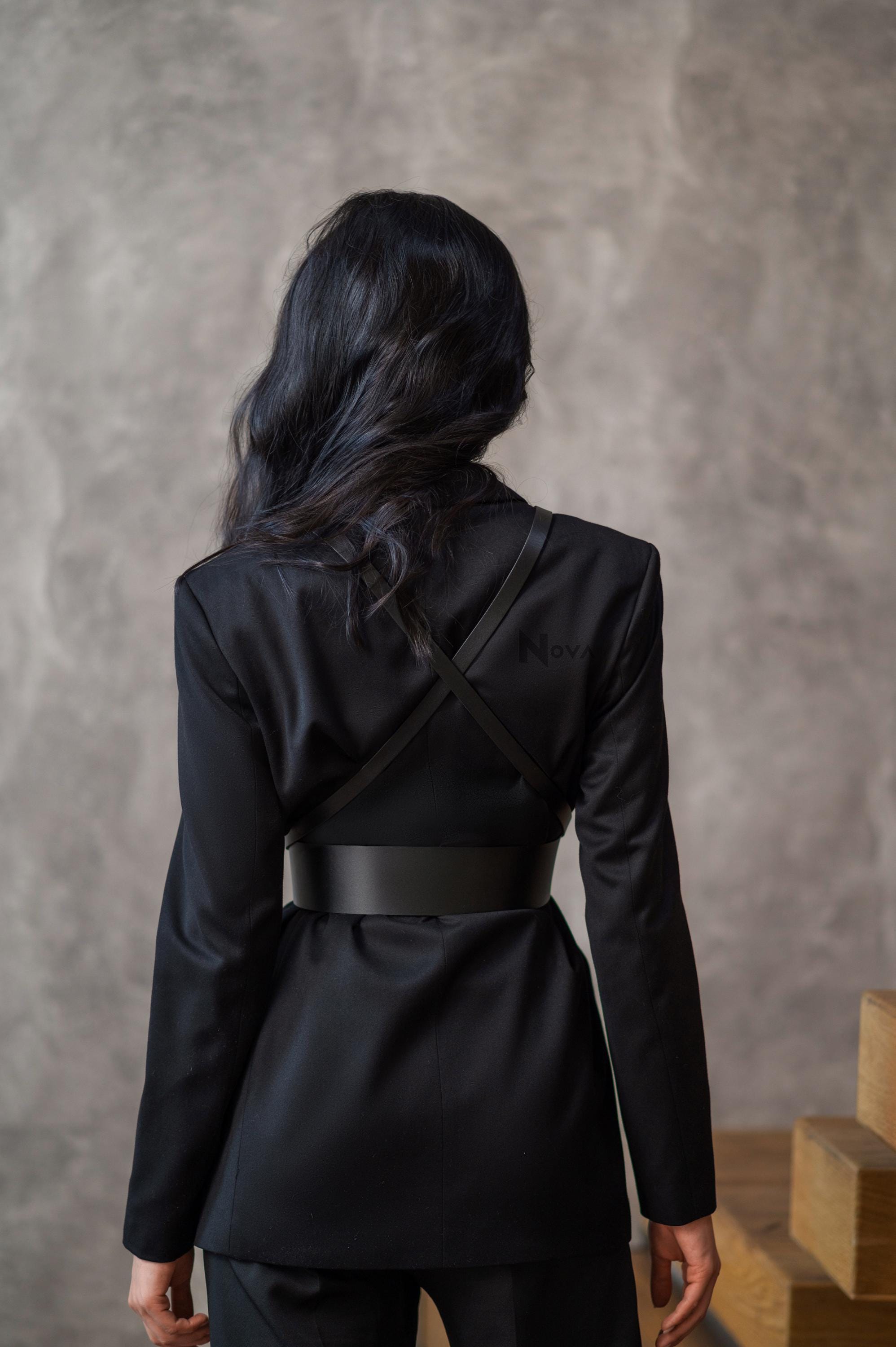 Casual Cross Chest Leather Harness Waist Belt Accessory Outfit for Woman