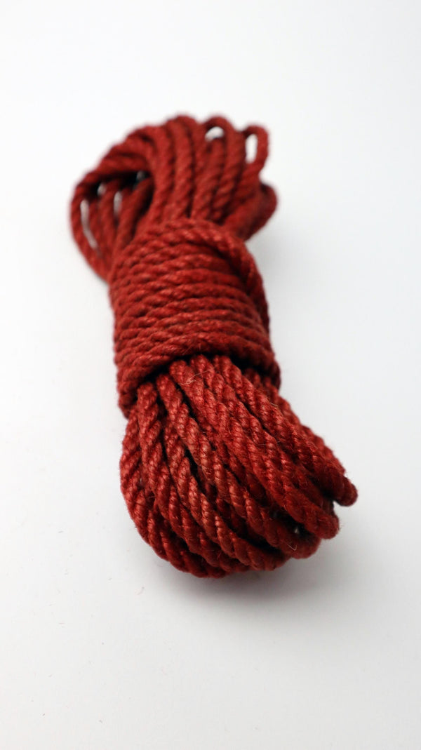 Fetish Valentines Day Gift Shibari Rope 1 pc | 6 mm | Jute | Red Beige | BDSM Dominatrix Bondage Play Art Toy for Her Him