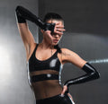 Fetish Latex Black Gloves Long Hand Accessory BDSM Female Outfit Lingerie Gift for Her Girlfriend Wife Woman