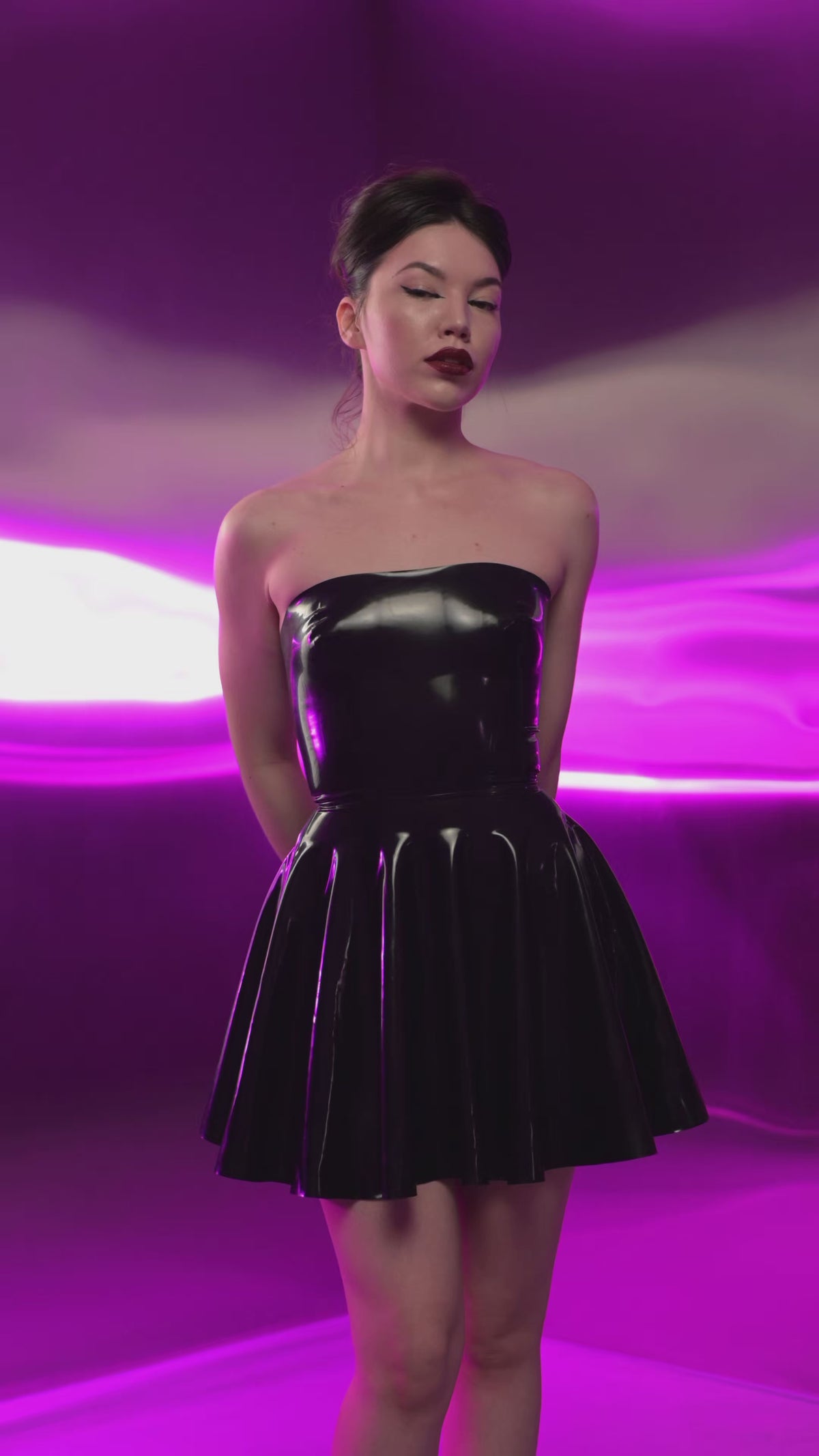 Strapless Latex Mini Dress